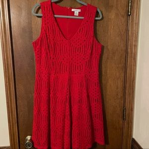 Red Liz Claiborne lace dress
